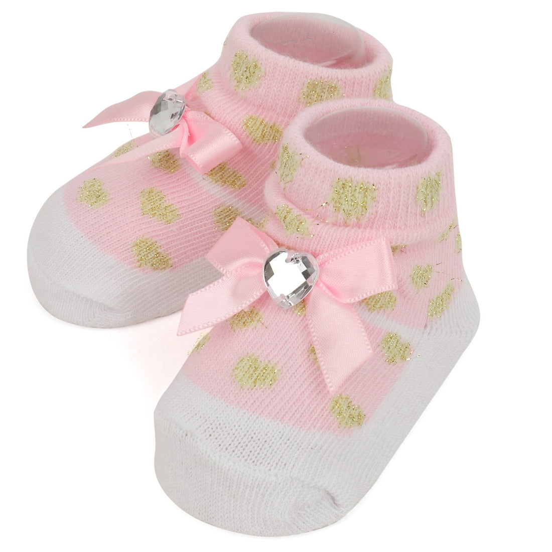 Trendy Apparel Shop Baby Infant's Crochet Hat with Grosgrain Bow and Socks