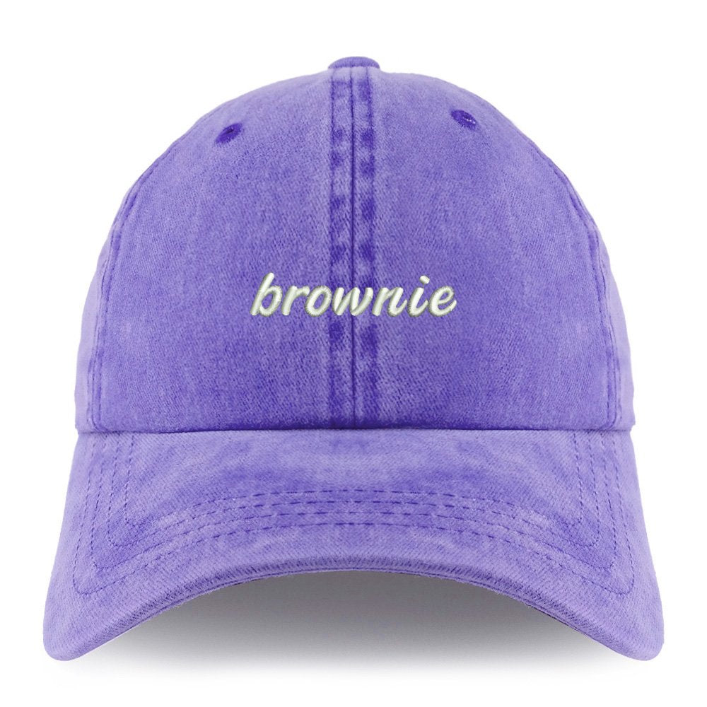 Trendy Apparel Shop Brownie Embroidered Pigment Dyed Unstructured Cap