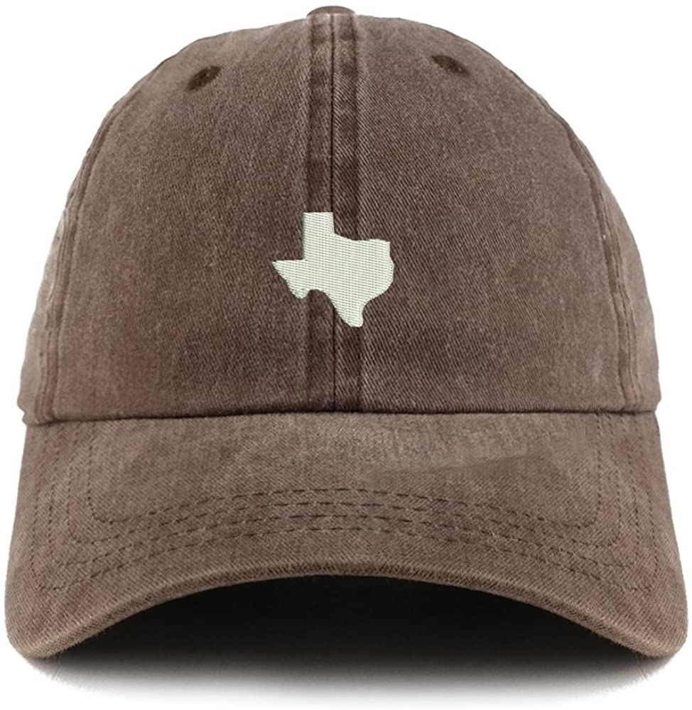 Trendy Apparel Shop Texas State Map Embroidered Pigment Dyed Unstructured Cap