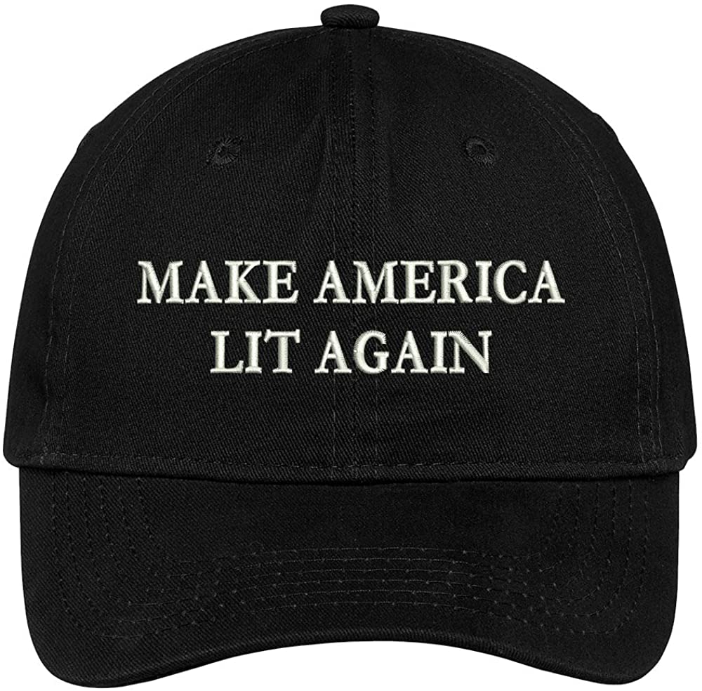 Trendy Apparel Shop Make America LIT Again Embroidered Soft Low Profile Cotton Cap Dad Hat