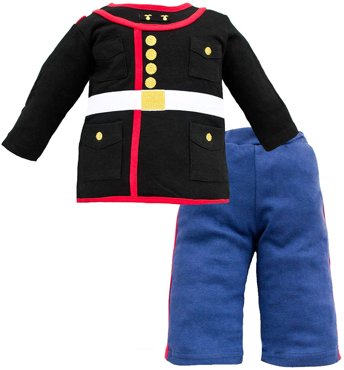 Trendy Apparel Shop Infant Classic Military Dress Blue Uniform Costume Set - 2pc