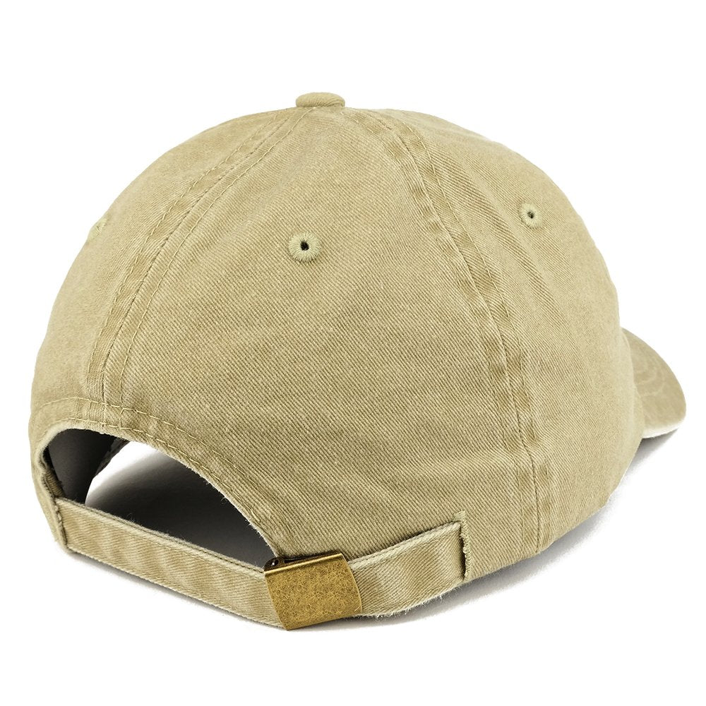 Trendy Apparel Shop Established 1986 Embroidered 32nd Birthday Gift Pigment Dyed Washed Cotton Cap - Khaki