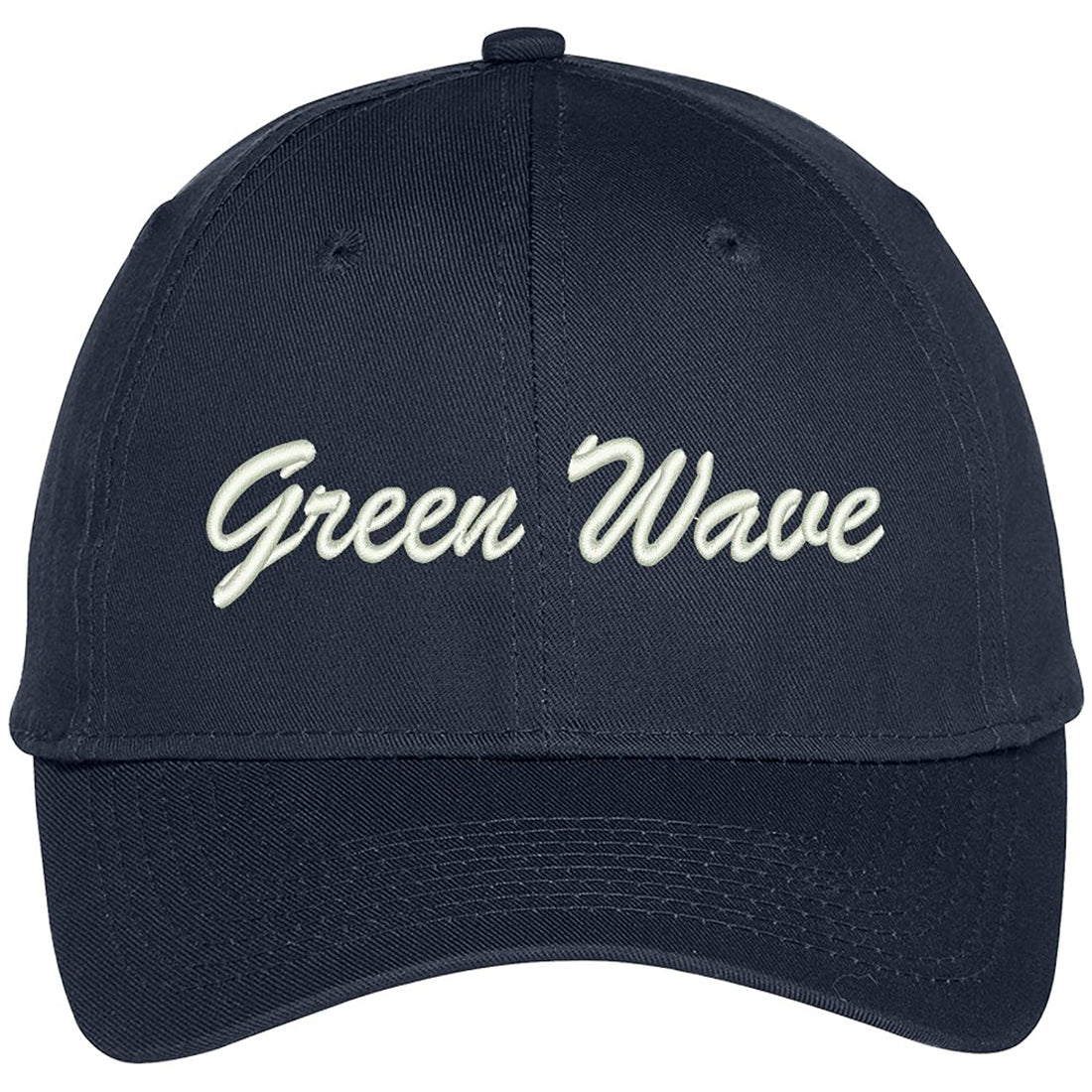 Trendy Apparel Shop Green Wave Embroidered Team Nickname Mascot Cap