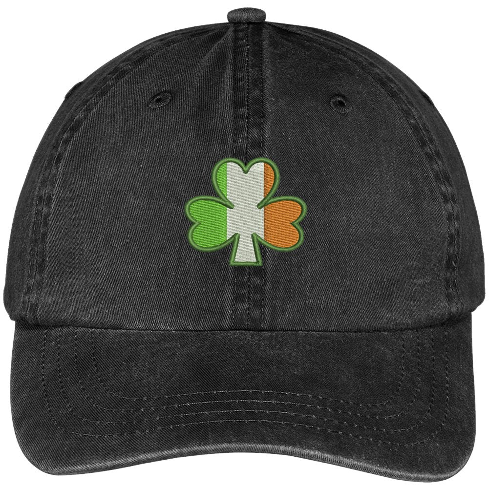 Trendy Apparel Shop Irish Shamrock Embroidered Soft Crown 100% Brushed Cotton Cap