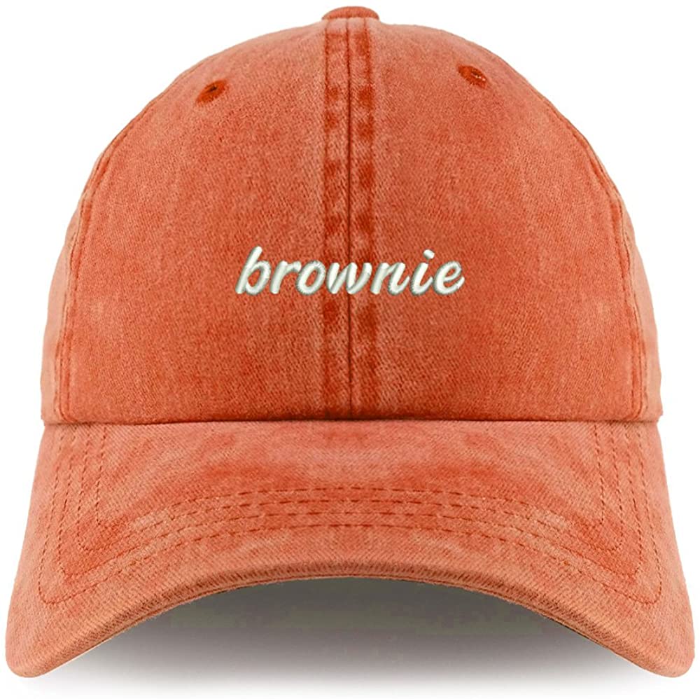 Trendy Apparel Shop Brownie Embroidered Pigment Dyed Unstructured Cap