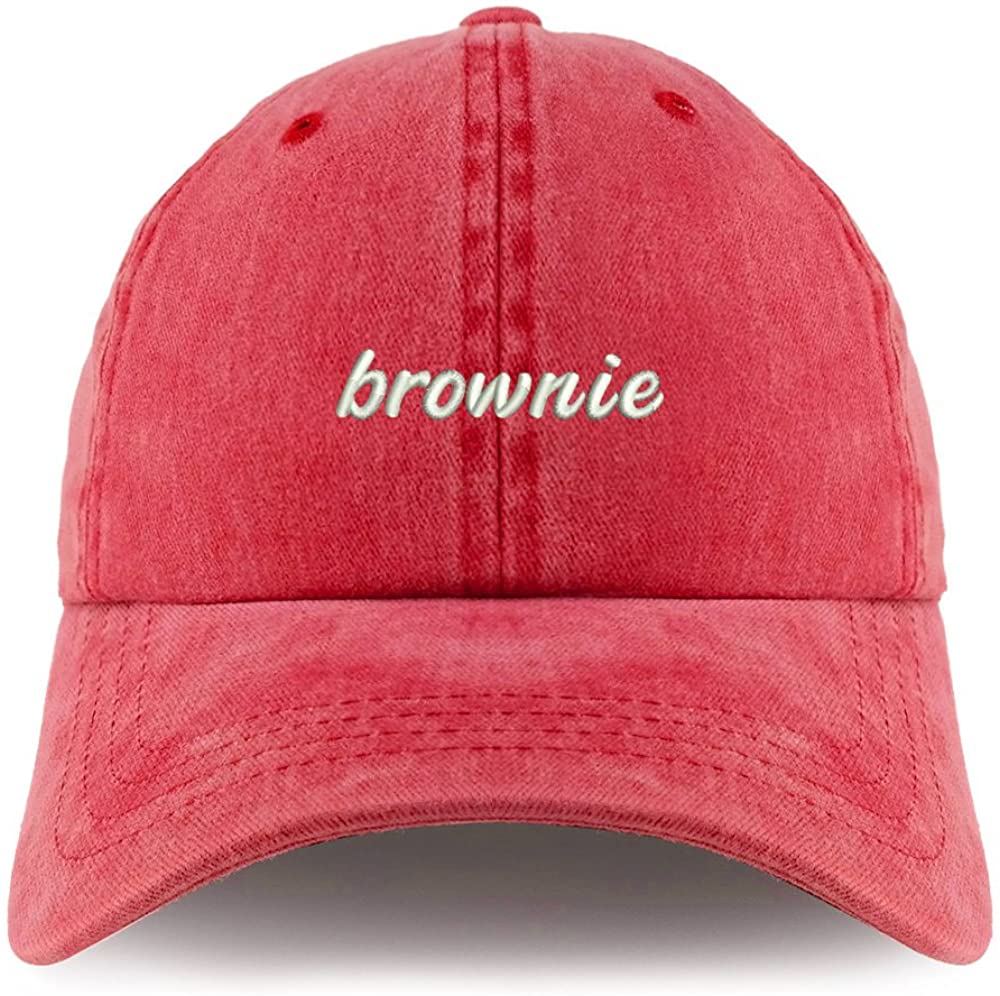 Trendy Apparel Shop Brownie Embroidered Pigment Dyed Unstructured Cap