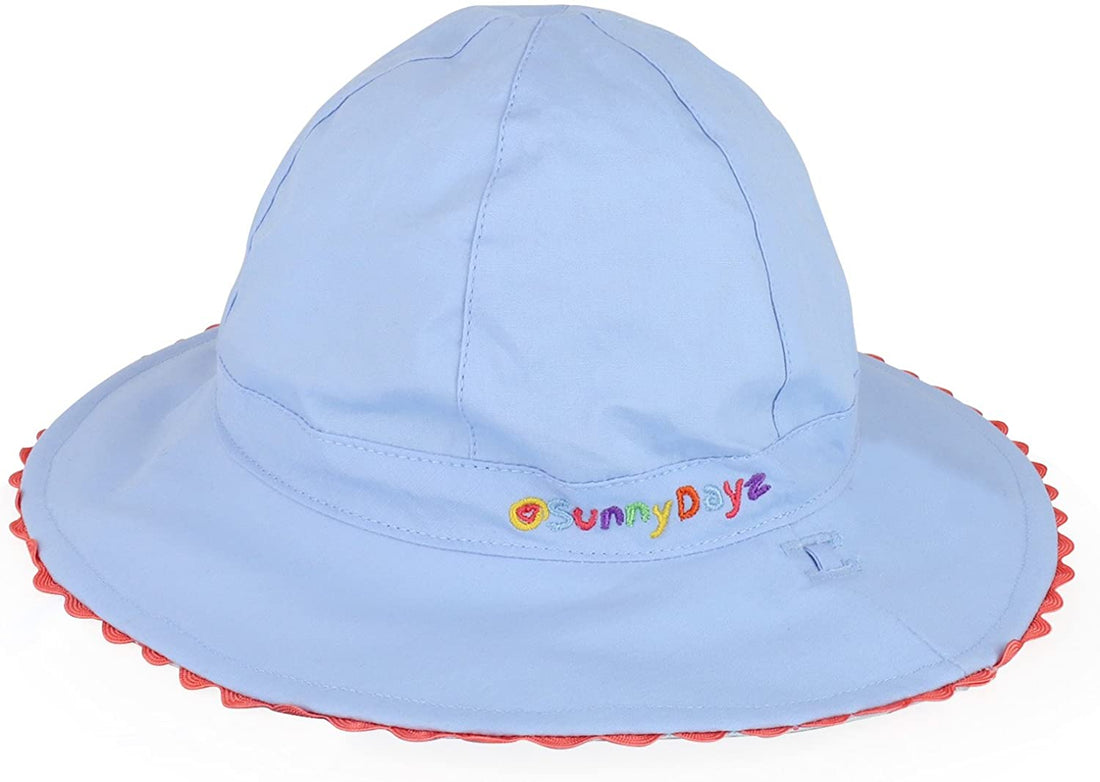 Trendy Apparel Shop Infant Girl's Reversible Blossom Floral UPF Sun Floppy Hat