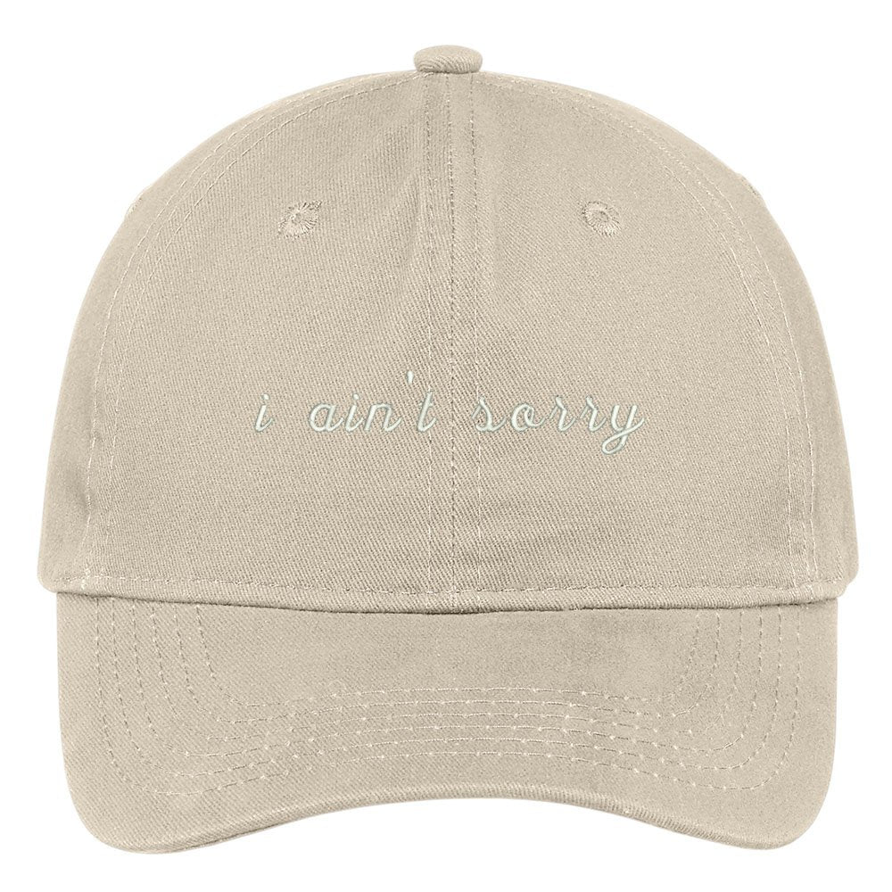 Trendy Apparel Shop Ain't Sorry Embroidered Brushed Cotton Adjustable Cap