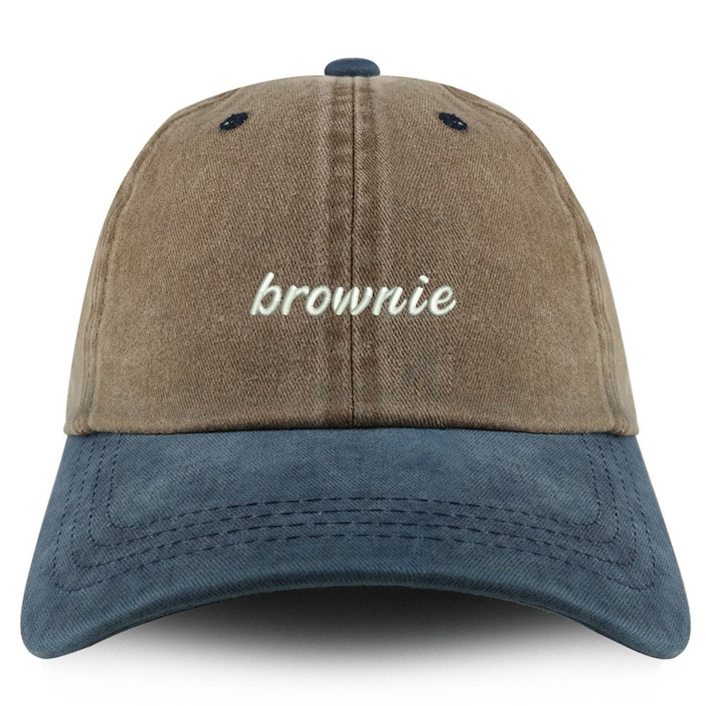 Trendy Apparel Shop Brownie Embroidered Pigment Dyed Unstructured Cap
