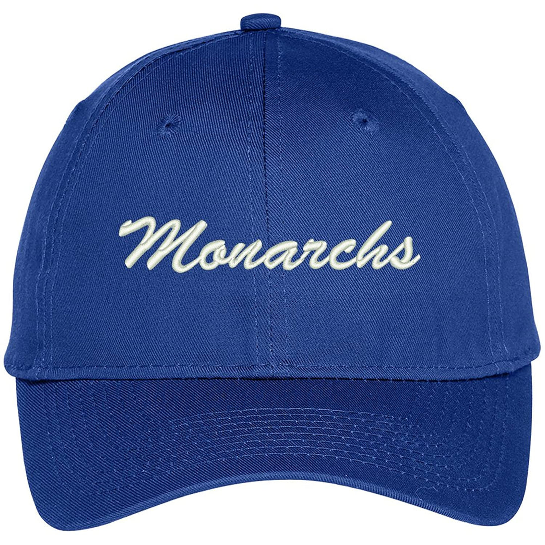 Trendy Apparel Shop Monarchs Embroidered Team Nickname Mascot Cap