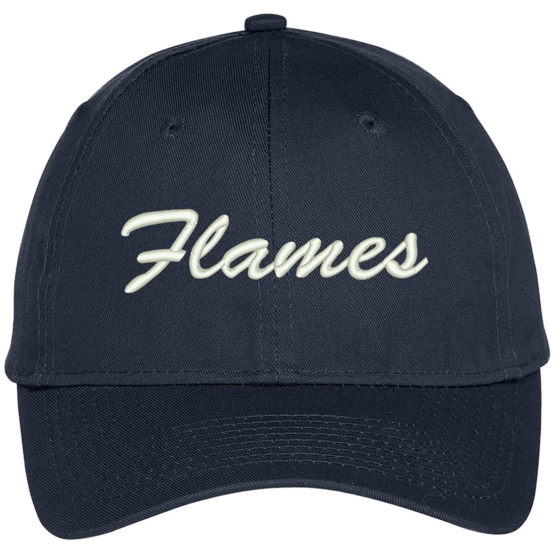 Trendy Apparel Shop Flames Embroidered Precurved Adjustable Cap
