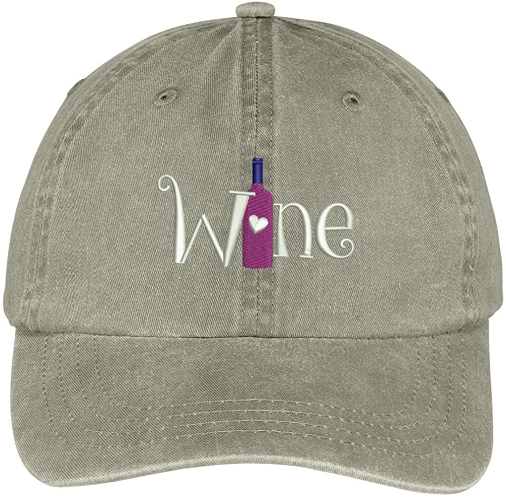 Trendy Apparel Shop Wine Embroidered Soft Crown 100% Brushed Cotton Cap