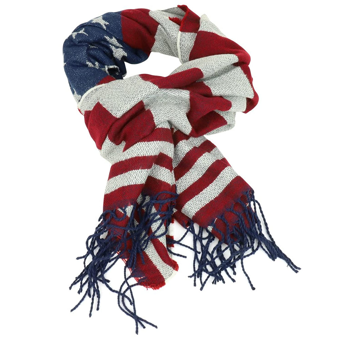 Trendy Apparel Shop USA Flag Stars and Stripes Print Scarf