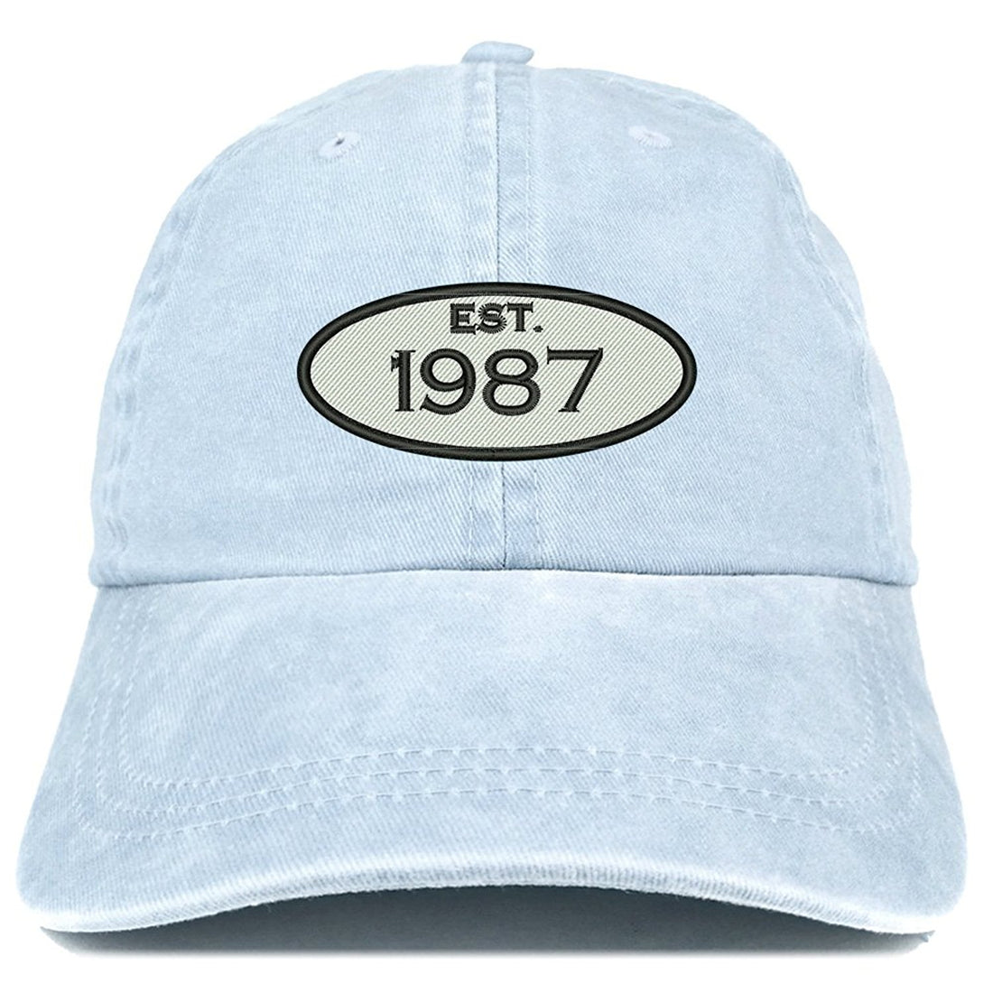 Trendy Apparel Shop Established 1987 Embroidered 32nd Birthday Gift Pigment Dyed Washed Cotton Cap