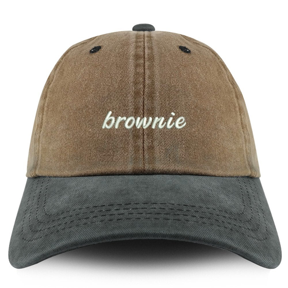 Trendy Apparel Shop Brownie Embroidered Pigment Dyed Unstructured Cap