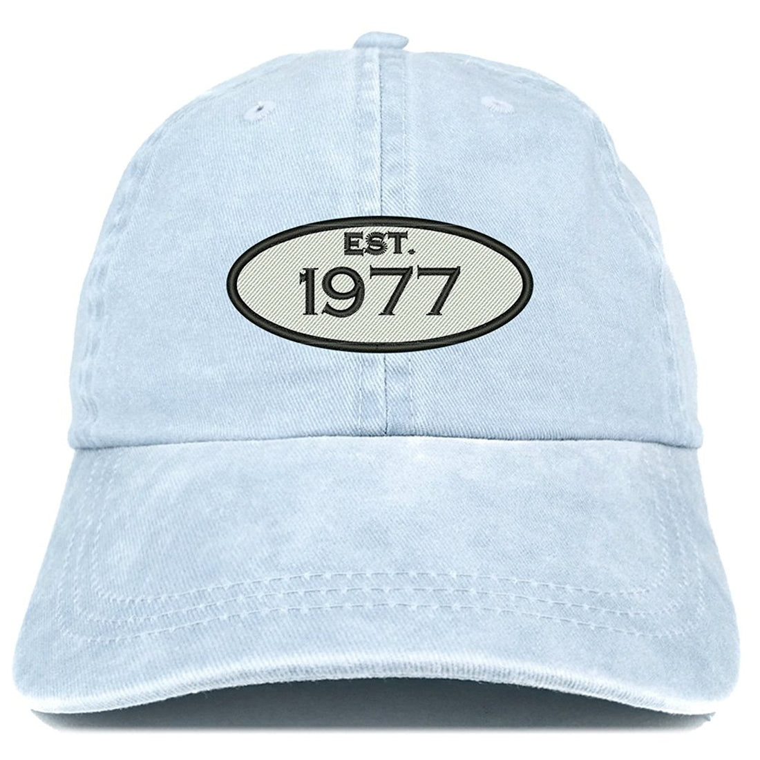 Trendy Apparel Shop Established 1977 Embroidered 42nd Birthday Gift Pigment Dyed Washed Cotton Cap