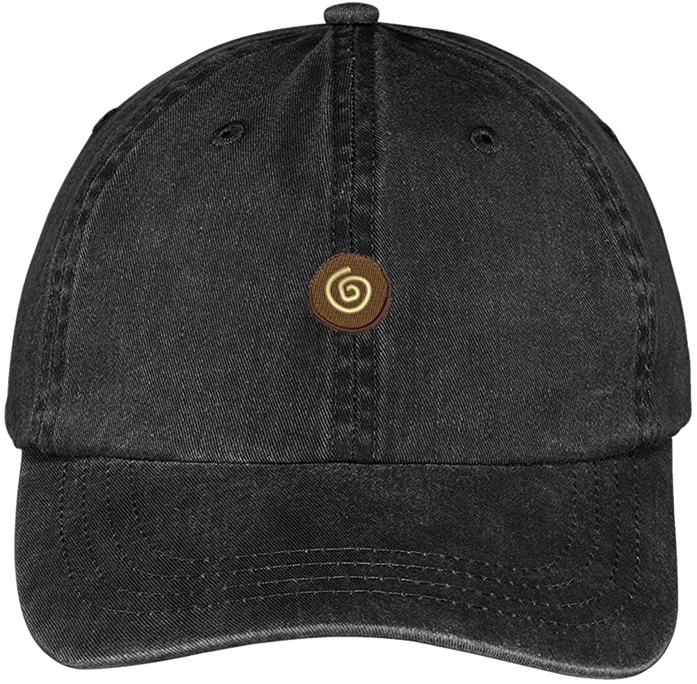 Trendy Apparel Shop Chocolate Round Shape Embroidered Soft Crown 100% Brushed Cotton Cap