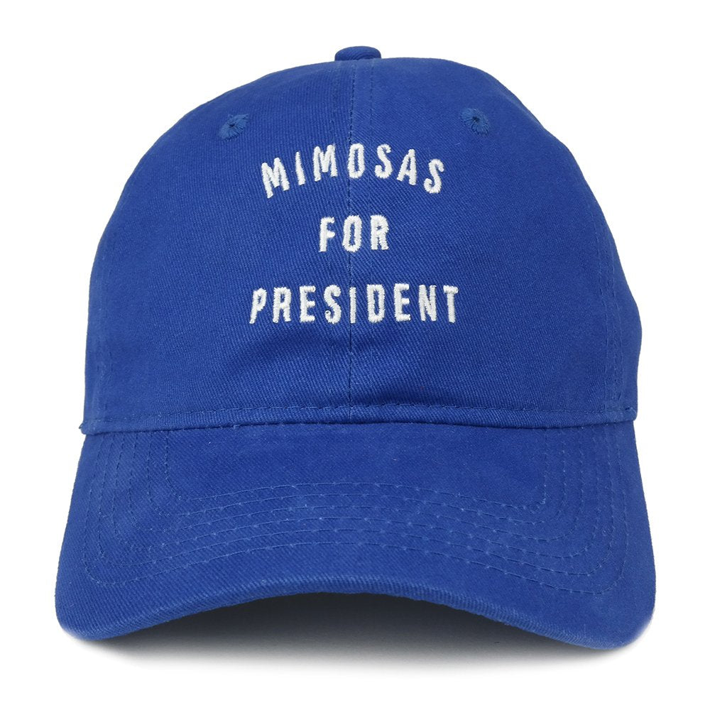 Trendy Apparel Shop Mimosas For President Embroidered 100% Cotton Adjustable Cap - Red