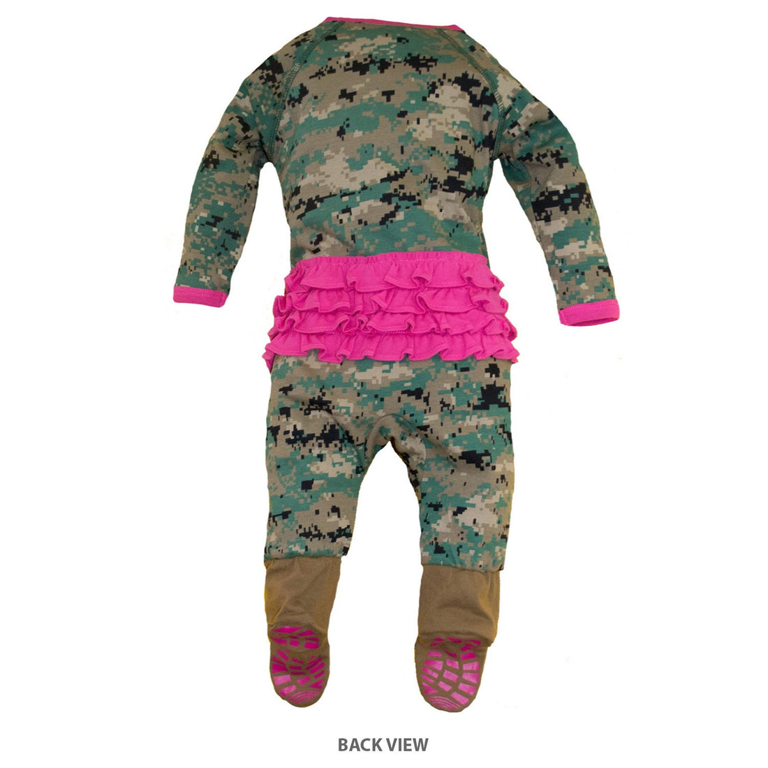 Trendy Apparel Shop Infant Cute Recruit Digital Camouflage Girl Crawler
