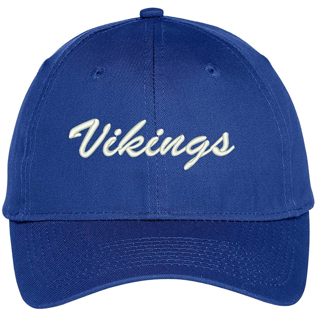 Trendy Apparel Shop Vikings Embroidered Precurved Adjustable Cap - Navy