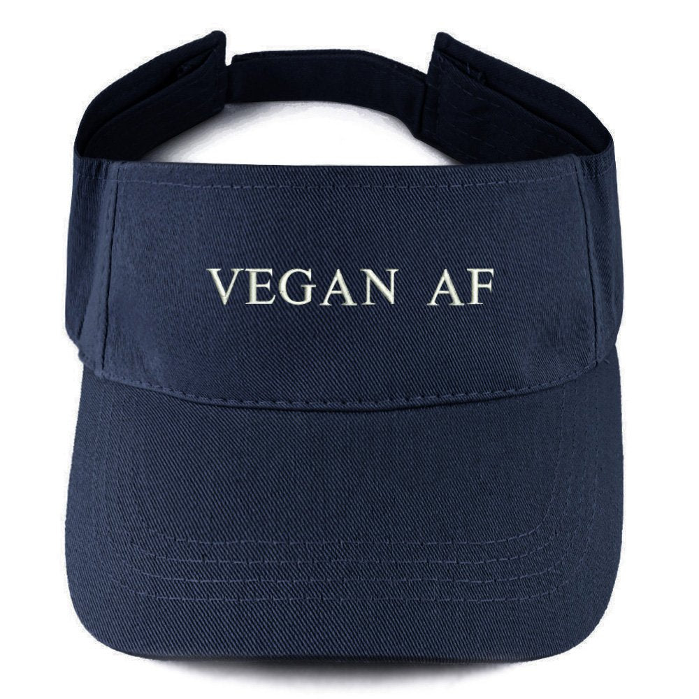 Trendy Apparel Shop Vegan AF Embroidered 100% Cotton Adjustable Visor