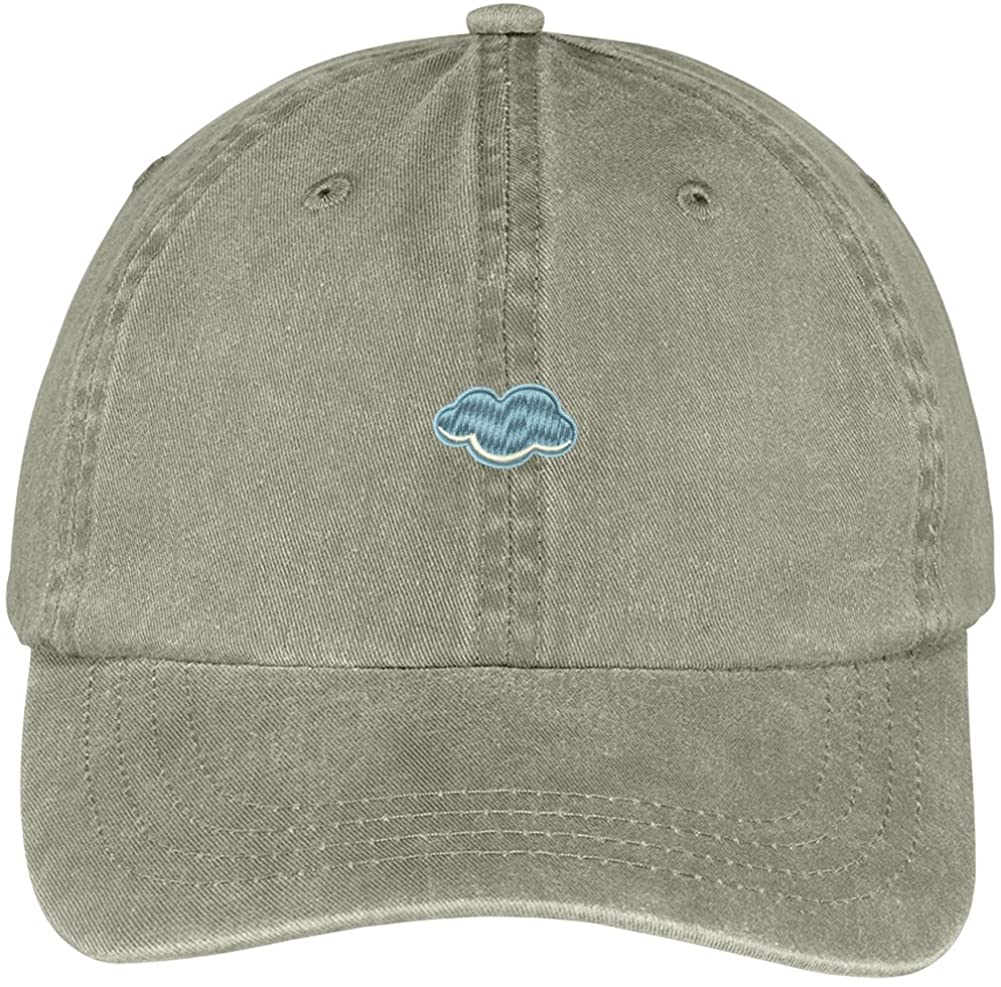 Trendy Apparel Shop Cloud Embroidered Soft Crown 100% Brushed Cotton Cap