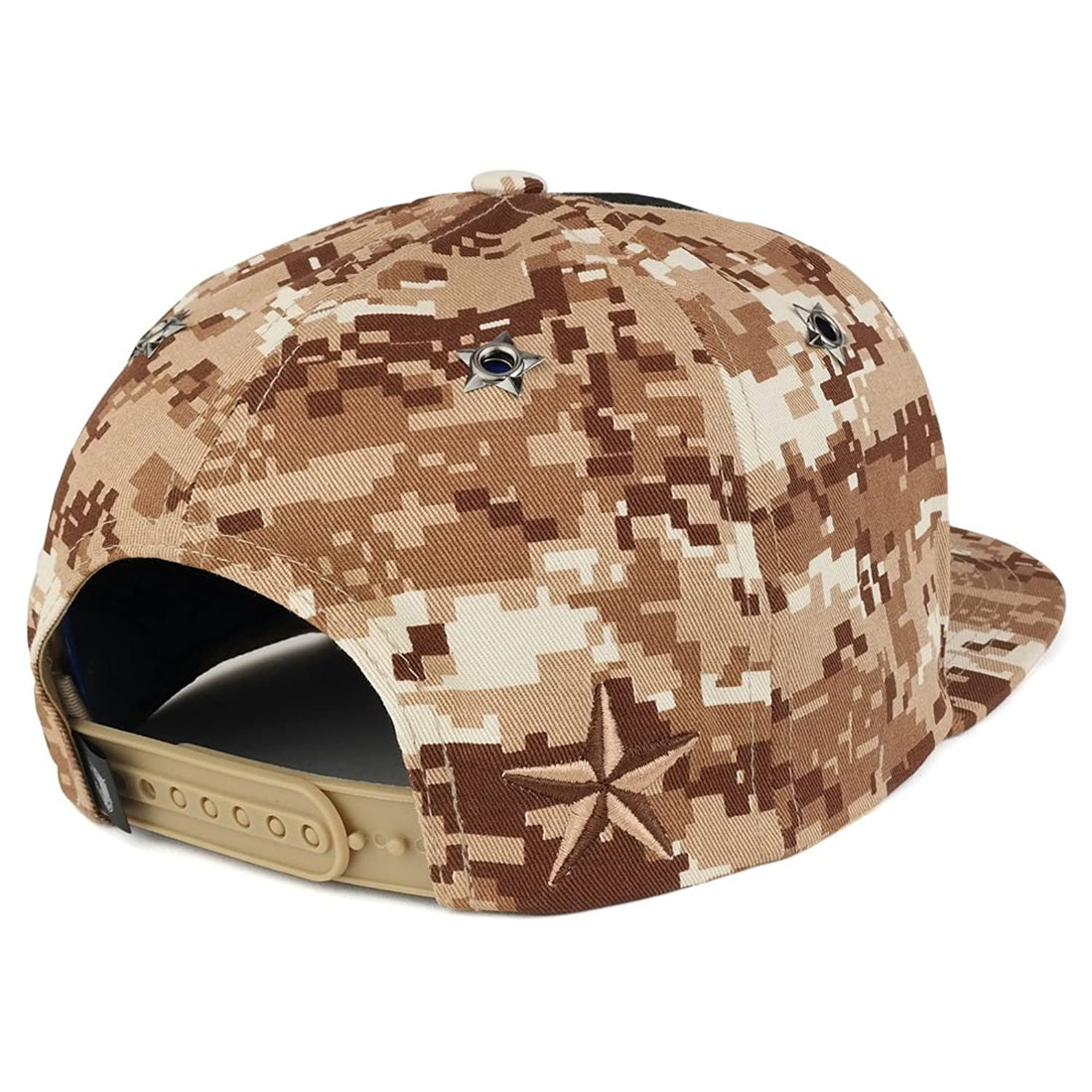 Trendy Apparel Shop Houston Star 3D Embroidered Military Digital Camo Printed Flat Bill Snapback Cap
