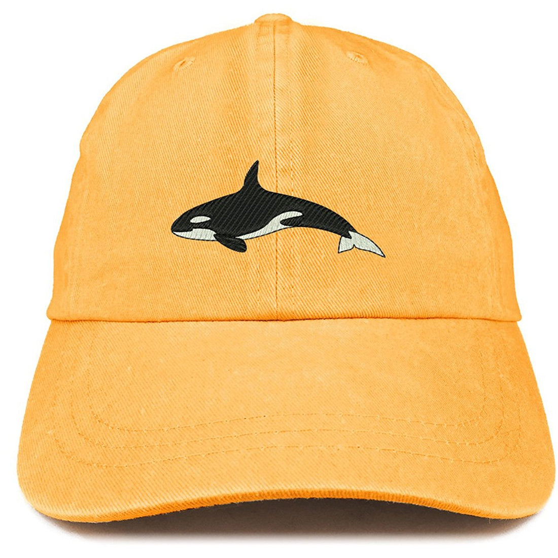 Trendy Apparel Shop Orca Killer Whale Embroidered Pigment Dyed 100% Cotton Cap