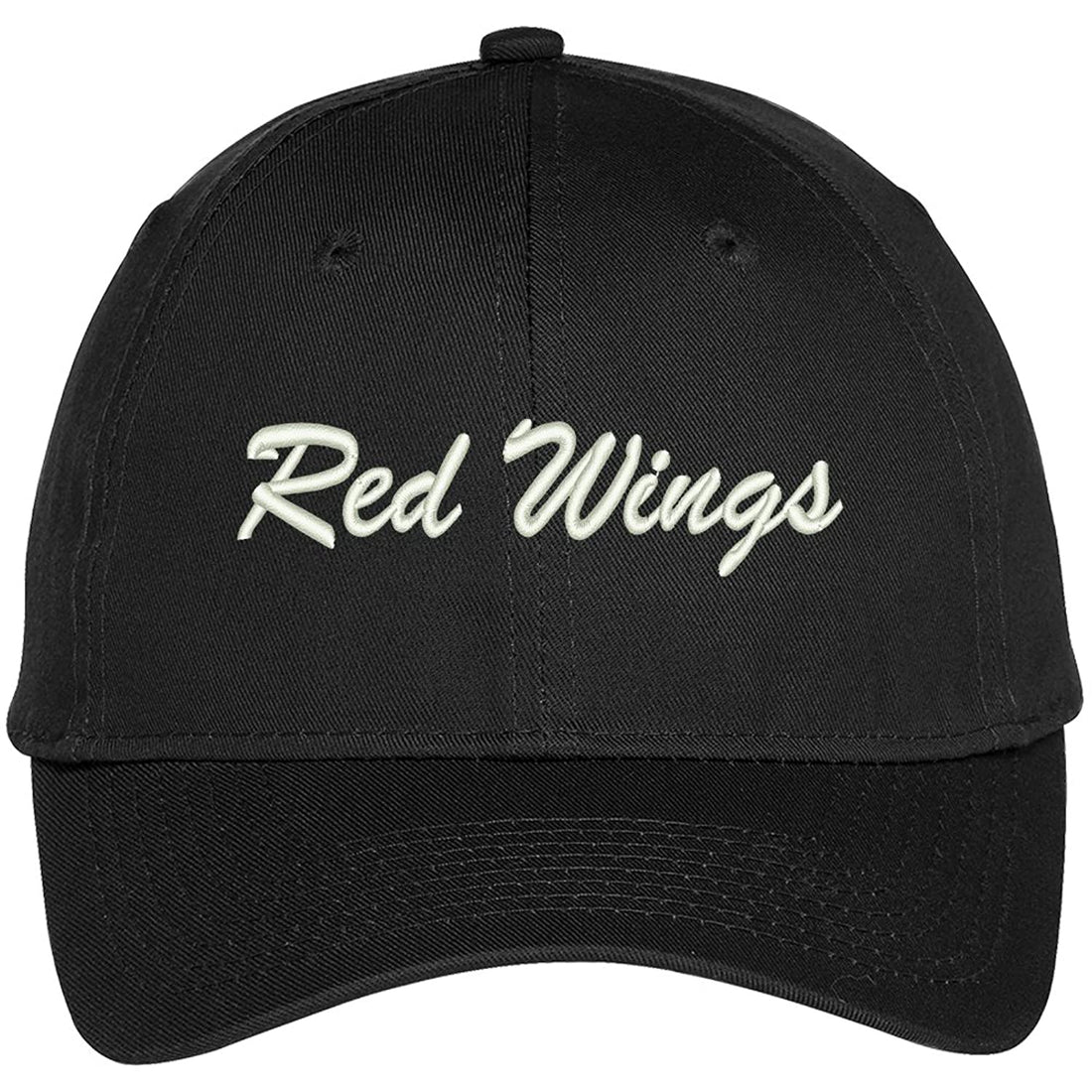 Trendy Apparel Shop Red Wings Embroidered Precurved Adjustable Cap Khaki
