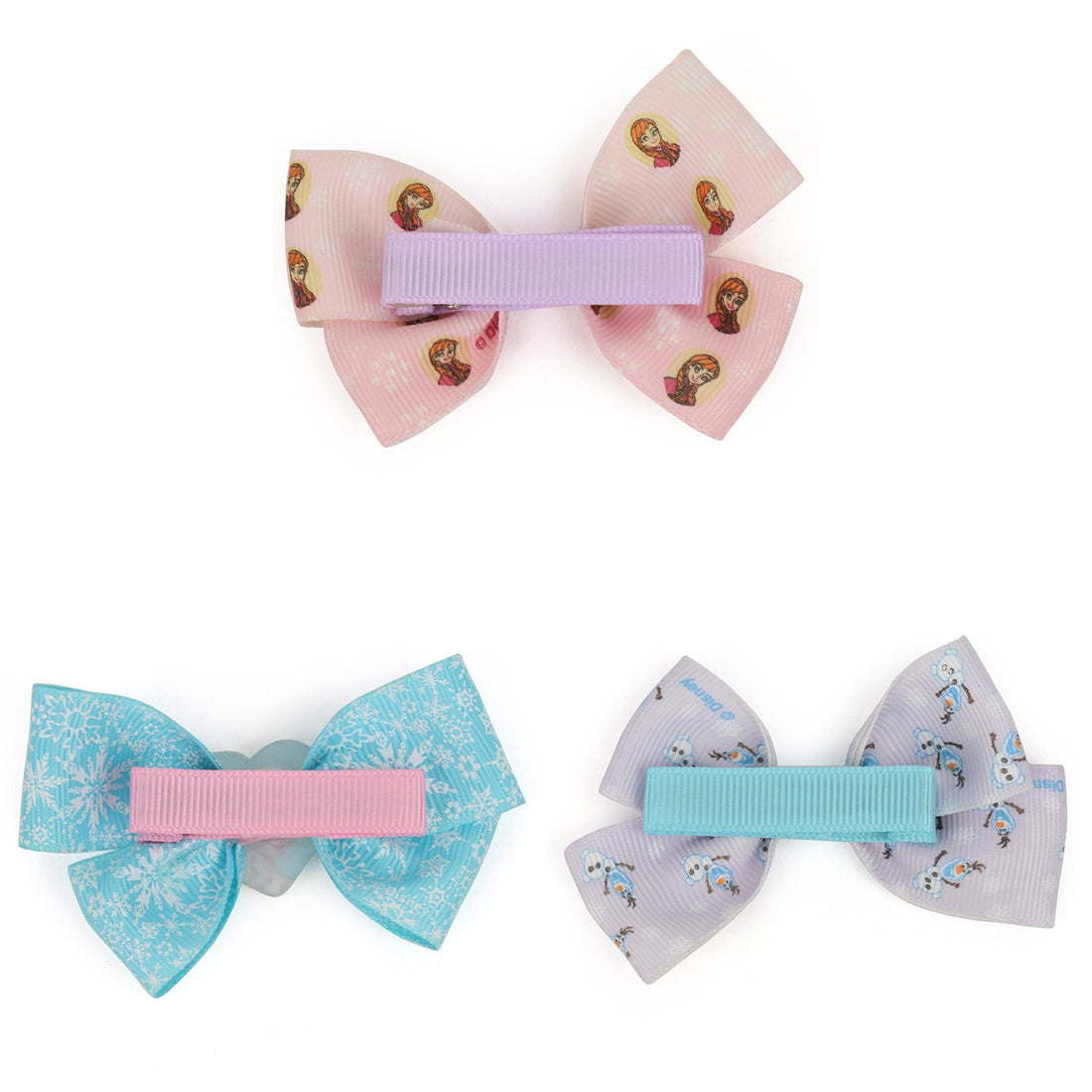 Trendy Apparel Shop Frozen Elsa Anna Olaf 3 Pack Hair Bows Clips