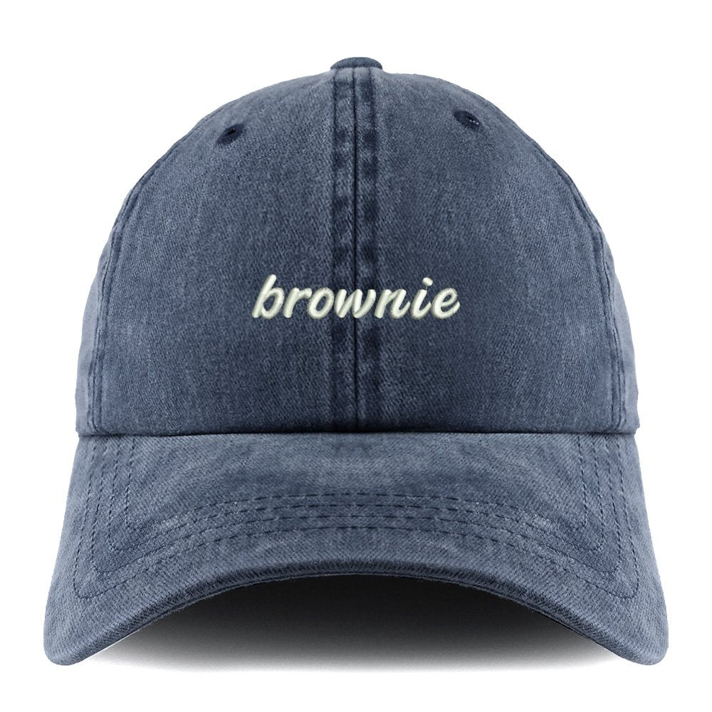 Trendy Apparel Shop Brownie Embroidered Pigment Dyed Unstructured Cap