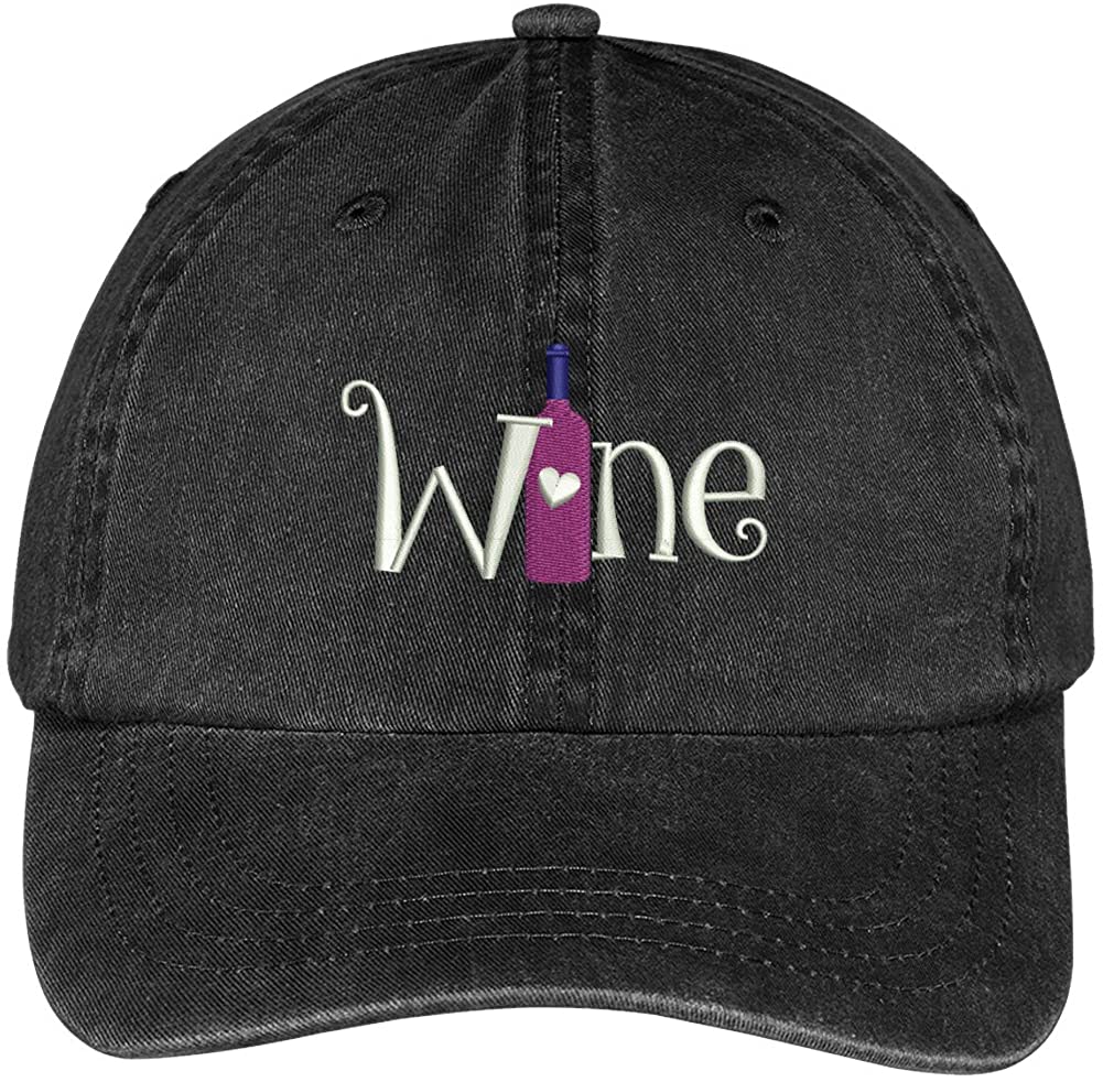 Trendy Apparel Shop Wine Embroidered Soft Crown 100% Brushed Cotton Cap