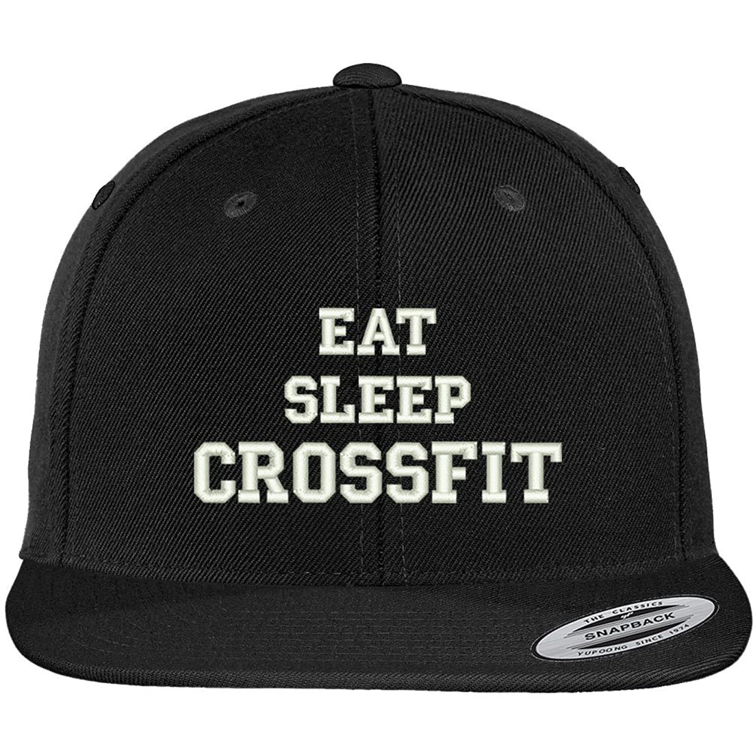 Trendy Apparel Shop Eat Sleep Crossfit Embroidered Flatbill Snapback Baseball Cap