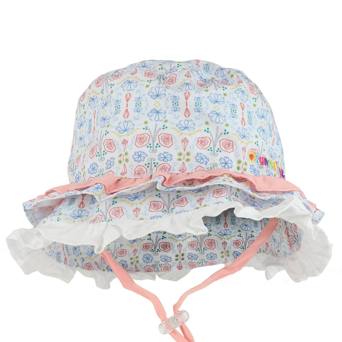 Trendy Apparel Shop Infant Baby Girl's Floral Print Ruffle UPF Sun Bucket Hat