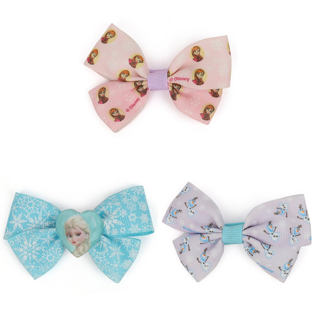 Trendy Apparel Shop Frozen Elsa Anna Olaf 3 Pack Hair Bows Clips