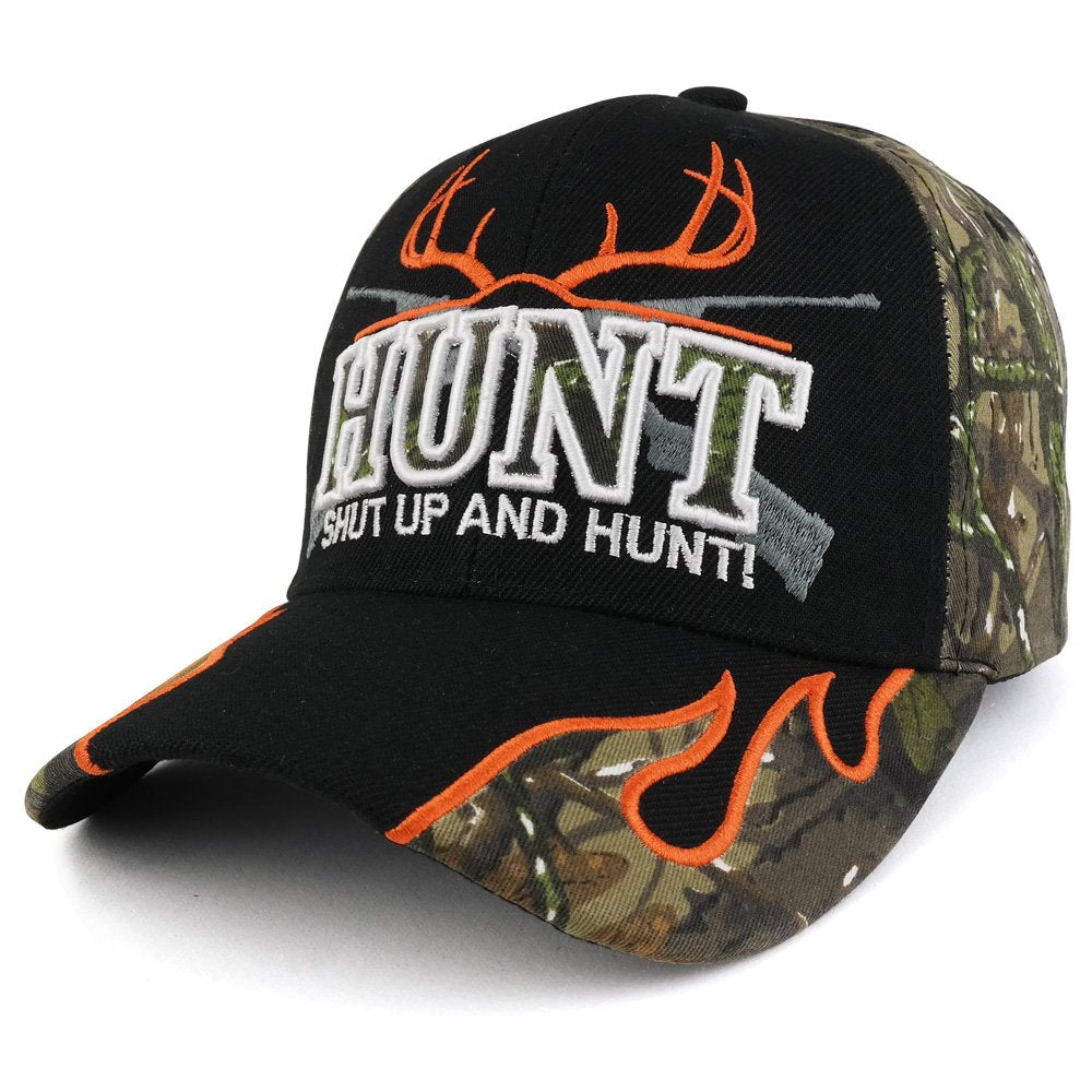 Trendy Apparel Shop Shut Up and Hunt Embroidered Mossy Oak, Realtree A