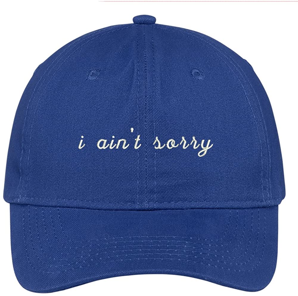 Trendy Apparel Shop Ain't Sorry Embroidered Brushed Cotton Adjustable Cap