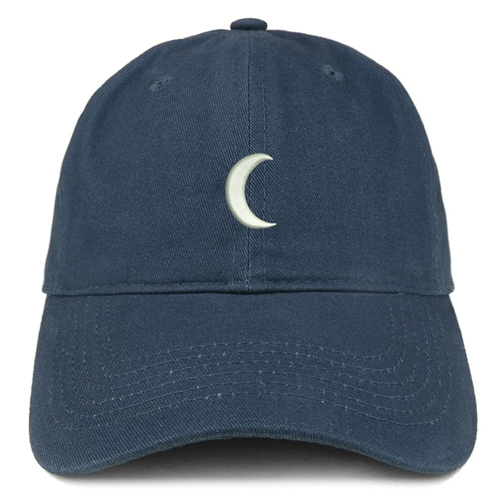Trendy Apparel Shop Crescent Moon Embroidered Soft Low Profile Adjustable Cotton Cap