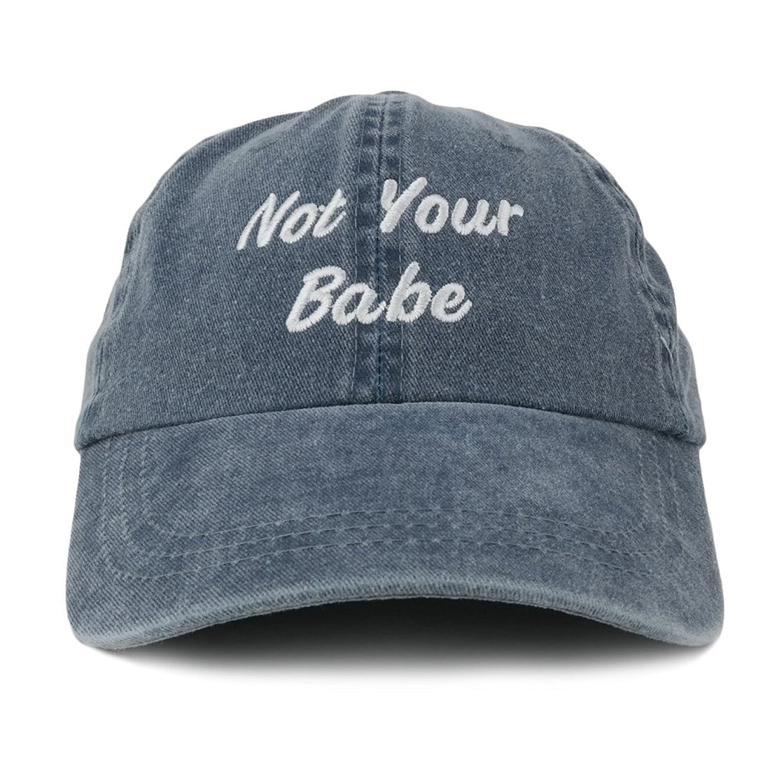 Trendy Apparel Shop Not Your Babe Embroidered Soft Crown Cotton Adjustable Cap