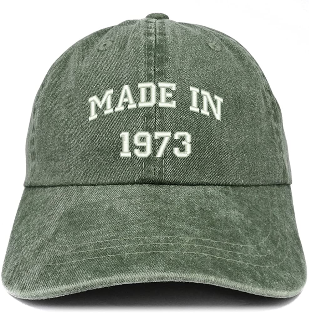 Trendy Apparel Shop Made In 1972 Text Embroidered 46th Birthday Washed Cap