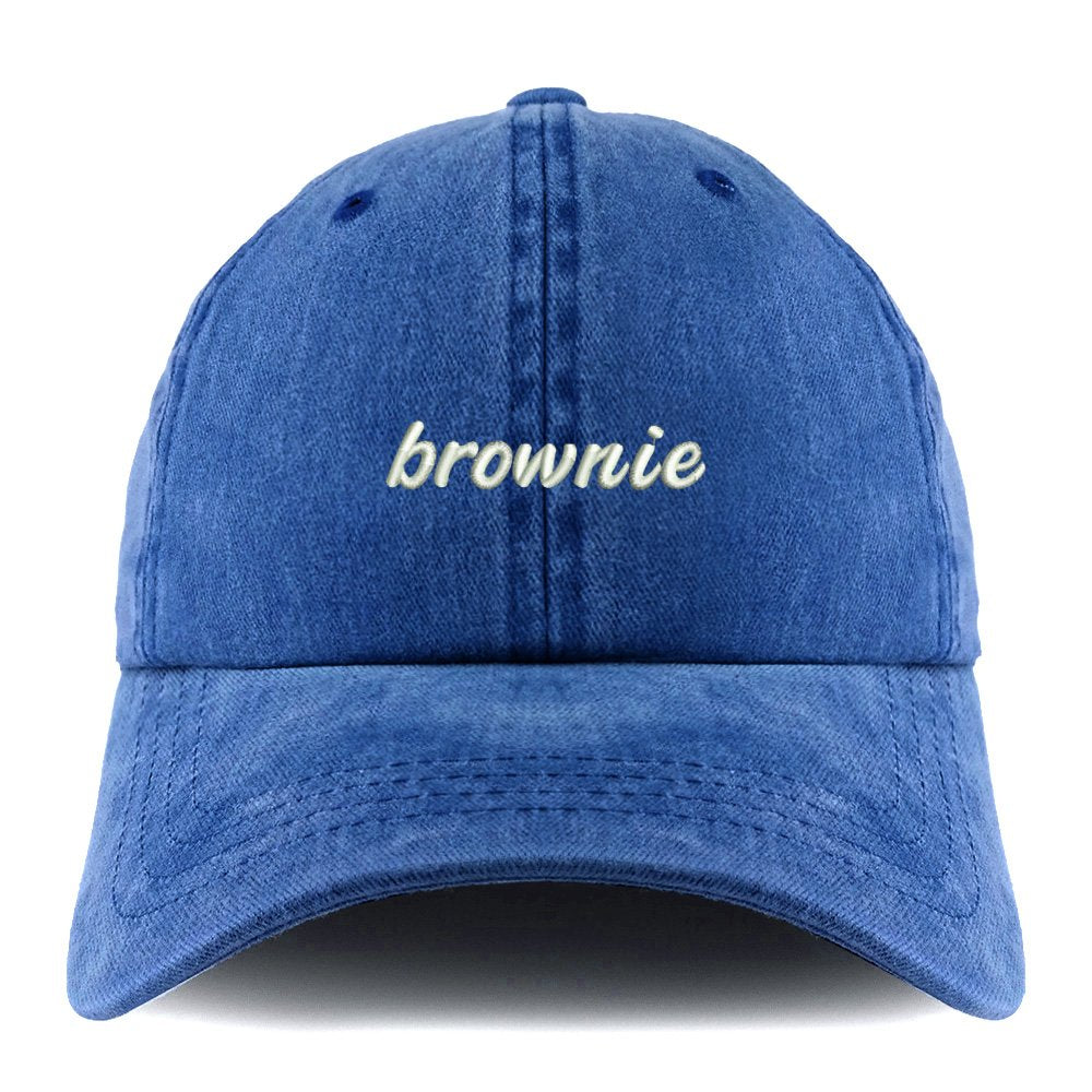 Trendy Apparel Shop Brownie Embroidered Pigment Dyed Unstructured Cap