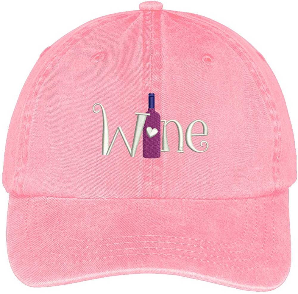 Trendy Apparel Shop Wine Embroidered Soft Crown 100% Brushed Cotton Cap