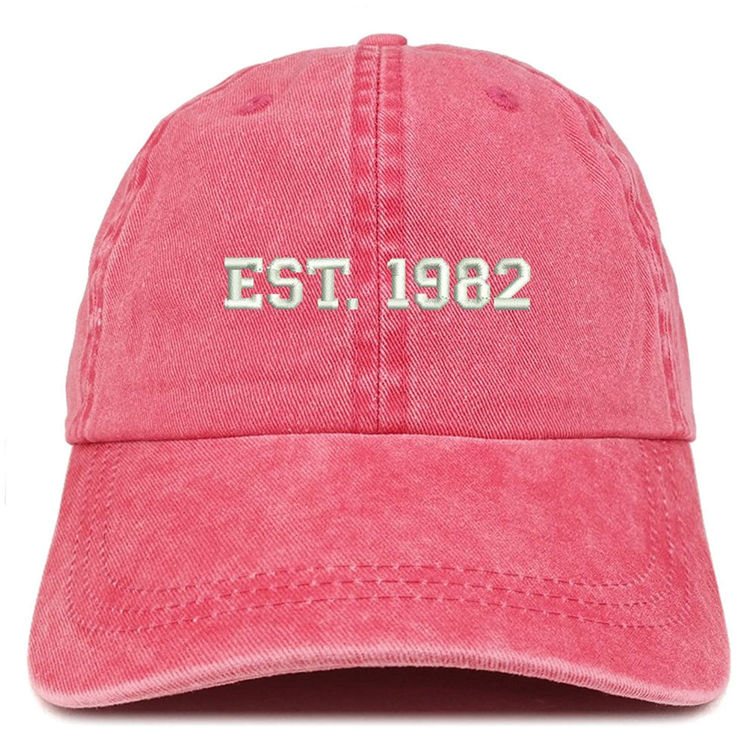 Trendy Apparel Shop EST 1982 Embroidered - 37th Birthday Gift Pigment Dyed Washed Cap