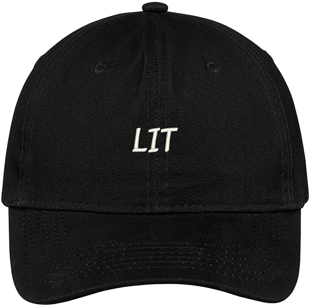 Trendy Apparel Shop LIT Embroidered Dad Hat Adjustable Cotton Baseball Cap - Black