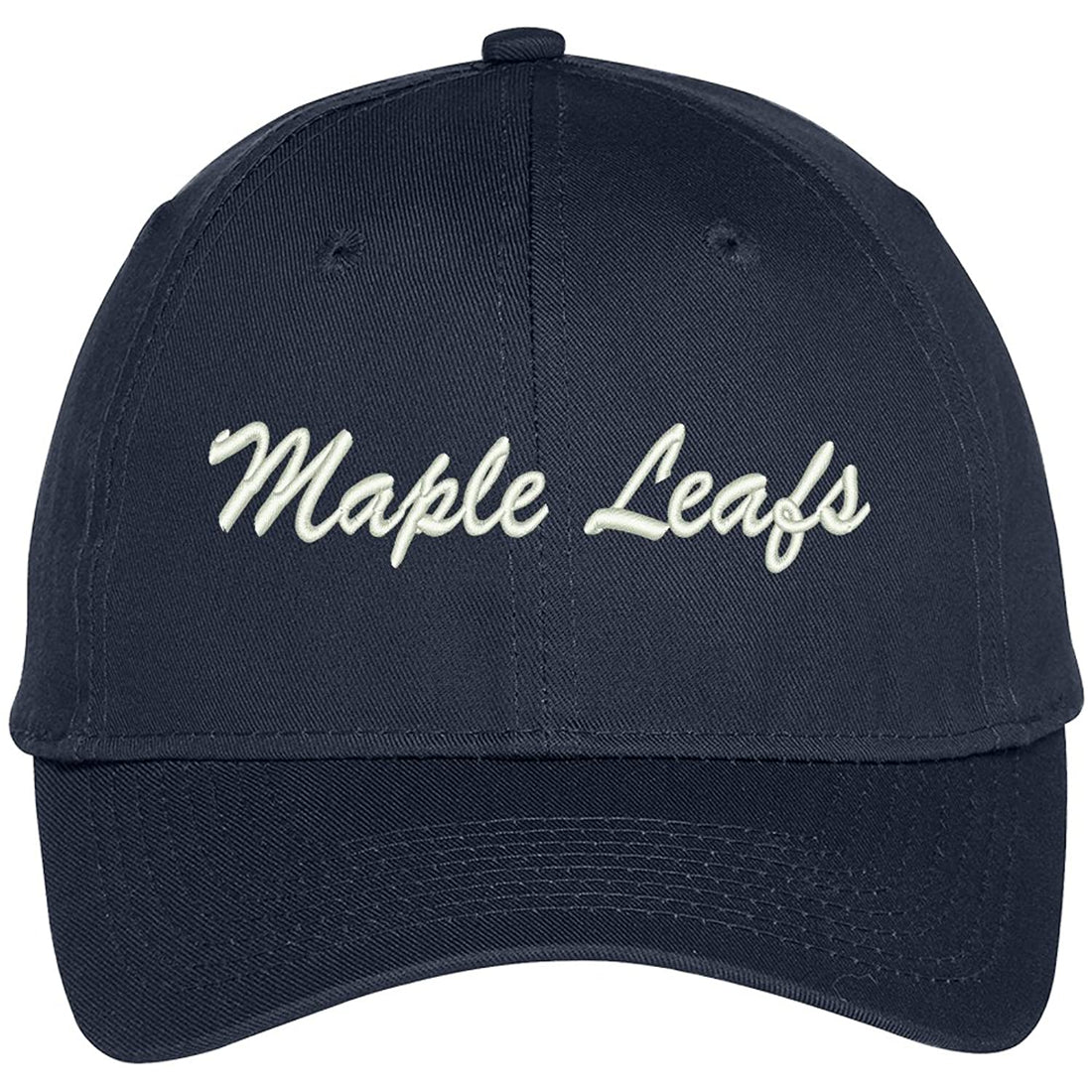 Trendy Apparel Shop Maple Leafs Embroidered Precurved Adjustable Cap