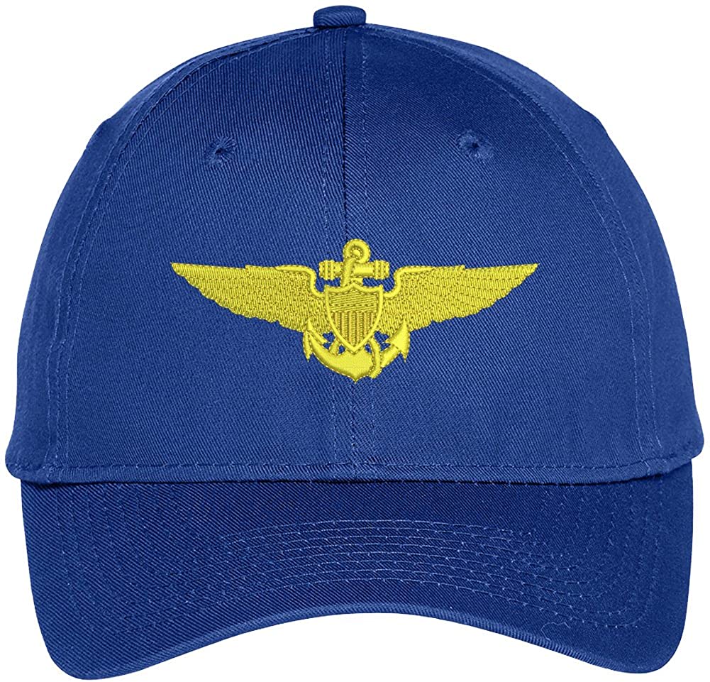 Trendy Apparel Shop Us Naval Aviation Logo Embroidered High Profile Snapback Adjustable Baseball Cap