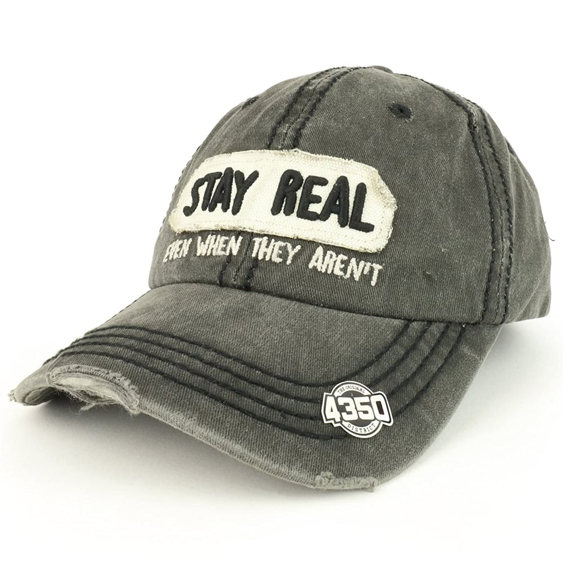 Trendy Apparel Shop Stay Real Even When They Aren't Embroidered Frayed Vintage Baseball Cap