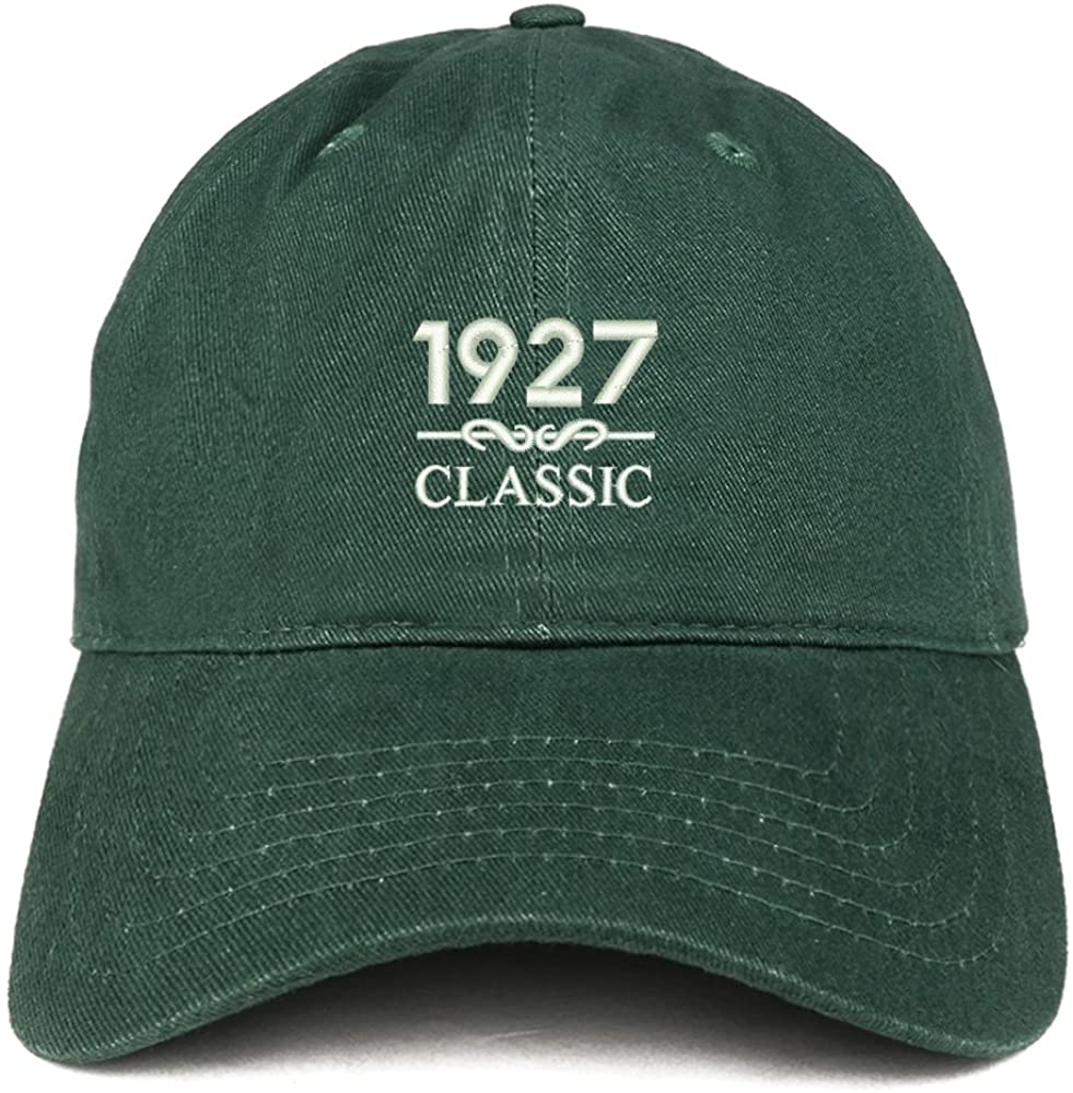 Trendy Apparel Shop Classic 1927 Embroidered Retro Soft Cotton Baseball Cap - Hunter