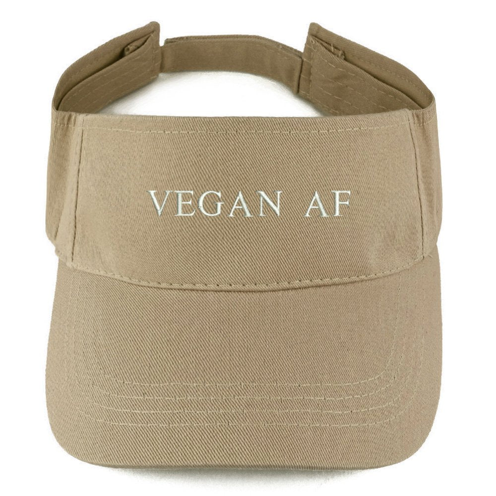 Trendy Apparel Shop Vegan AF Embroidered 100% Cotton Adjustable Visor