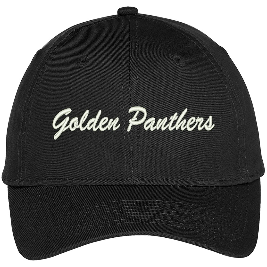 Trendy Apparel Shop Golden Panthers Embroidered Team Nickname Mascot Cap - Khaki